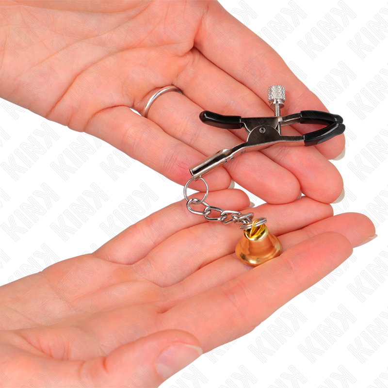 KINK - PINCES À TETONS PENDENTIF CLOCHE OR 6 CM