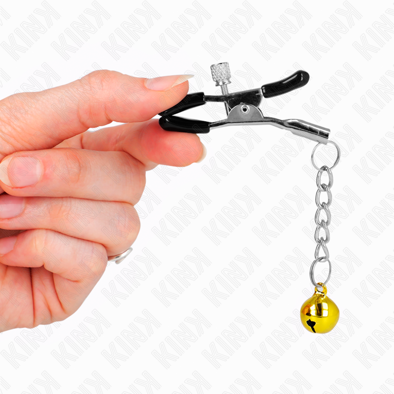 KINK - PINCES À TETONS PENDENTIF JINGLE BELL OR 6 CM