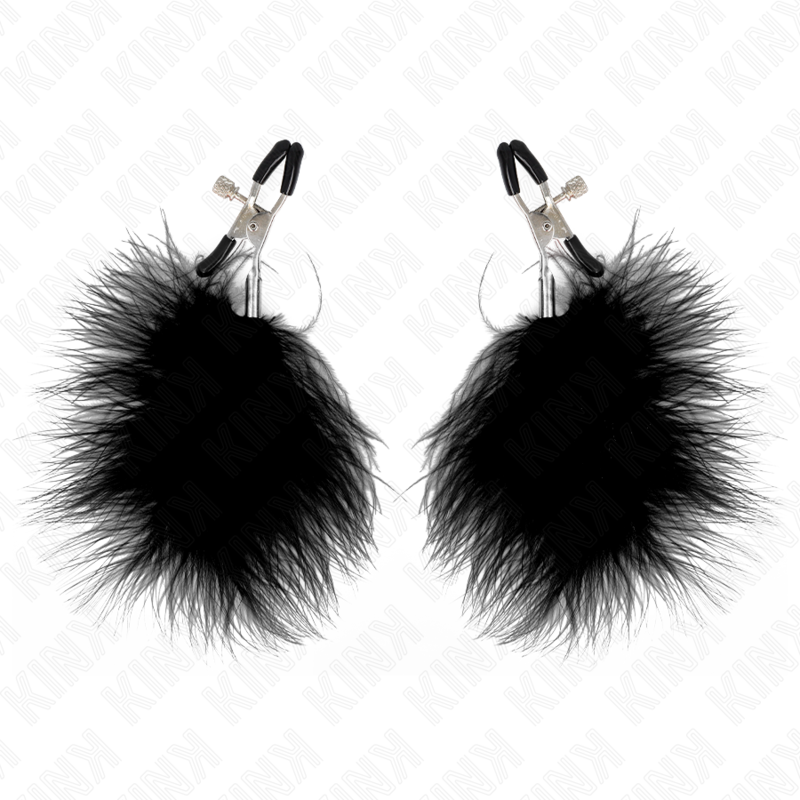 KINK - PINCE À TETONS PLUME NOIR 7 CM