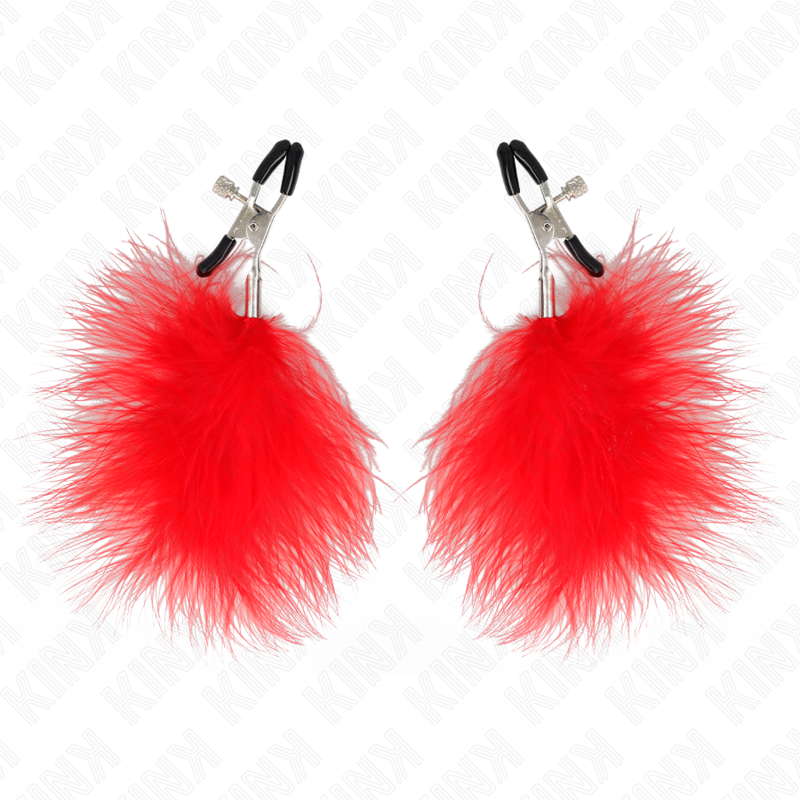 KINK - PINCE À TETONS PLUME ROUGE 7 CM