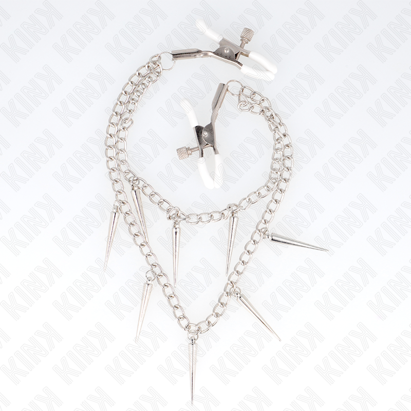 KINK - PINCES À TETONS AVEC CHAÎNES À POINTES 30 CM