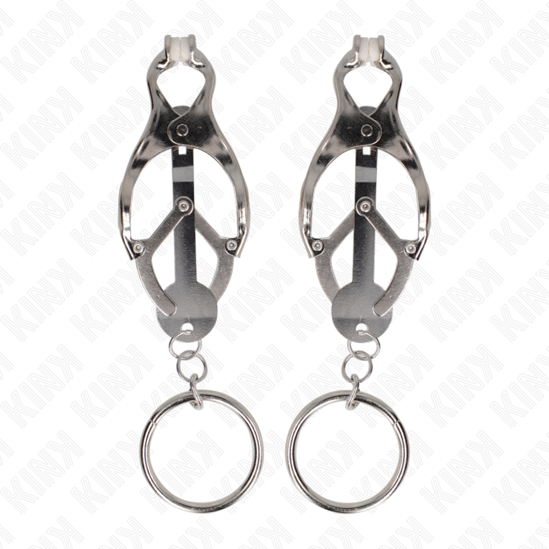 KINK - PINCES À TETONS TRÈFLE JAPONAIS O-RING ARGENT