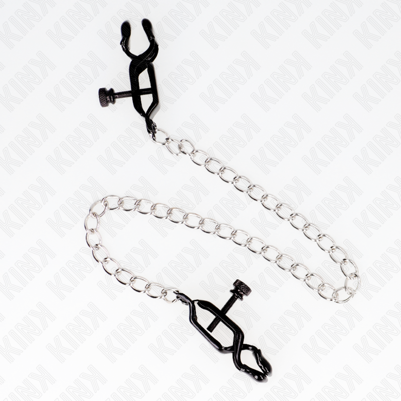 KINK - PINCES À TETONS CHAÎNE PLATE ARGENT 30 CM