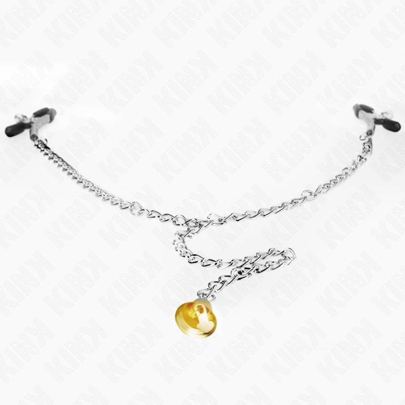 KINK - PINCES À TETONS CHAÎNE AVEC PENDENTIF CORNE 30 CM