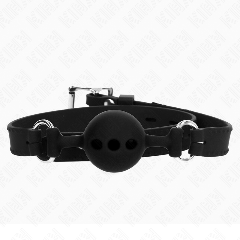 KINK - BAILLON ENTIÈREMENT SILICONE 55 x 2 CM AVEC BOULE DE 4 CM TAILLE S NOIR AJUSTABLE 35-51 CM