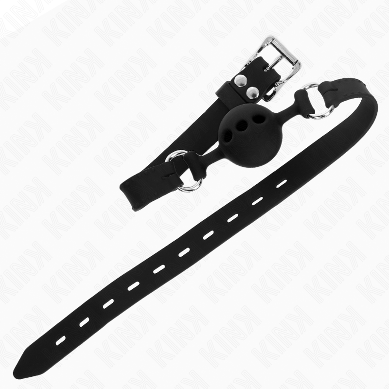 KINK - BAILLON ENTIÈREMENT SILICONE 55 x 2 CM AVEC BOULE DE 4 CM TAILLE S NOIR AJUSTABLE 35-51 CM
