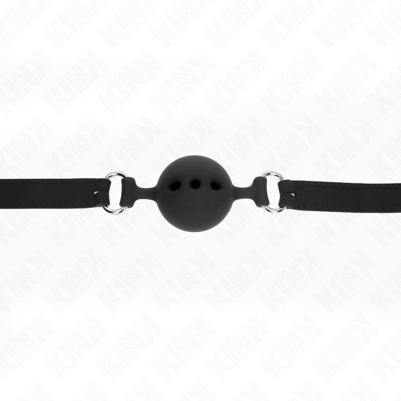 KINK - BAILLON ENTIEREMENT SILICONE 55 x 2 CM AVEC BOULE DE 5 CM TAILLE L NOIR AJUSTABLE 35-51 CM