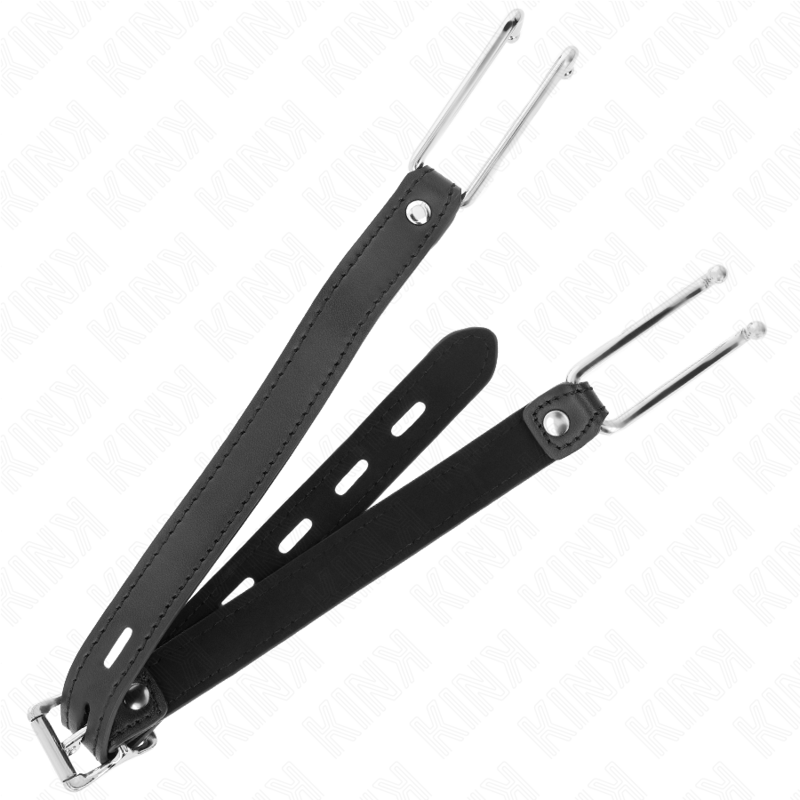 KINK - BAILLON ECARTEUR BOUCHE EN MÉTAL 11,5 CM AVEC SANGLE EN CUIR RÉGLABLE 39-58 CM X 2 CM