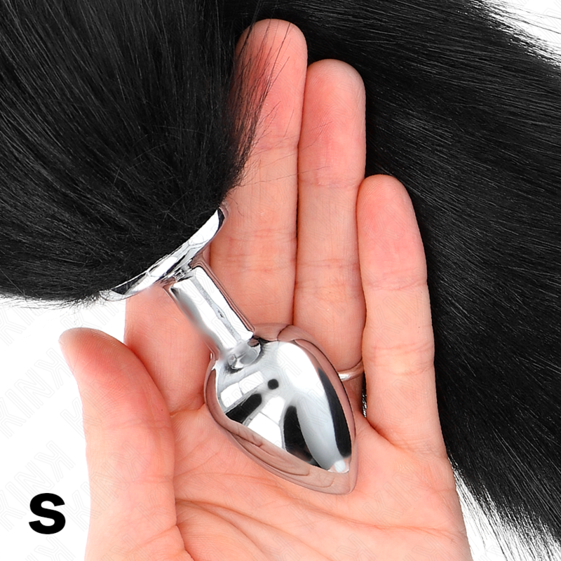 KINK - PLUG ANAL TAILLE S 7 X 3 CM QUEUE SYNTHÉTIQUE NOIRE