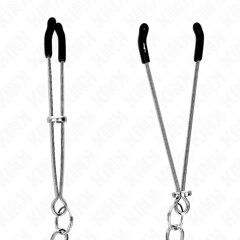 KINK - PINCES À TETONS FINES AVEC CHAÎNE ÉPAISSE 30 CM