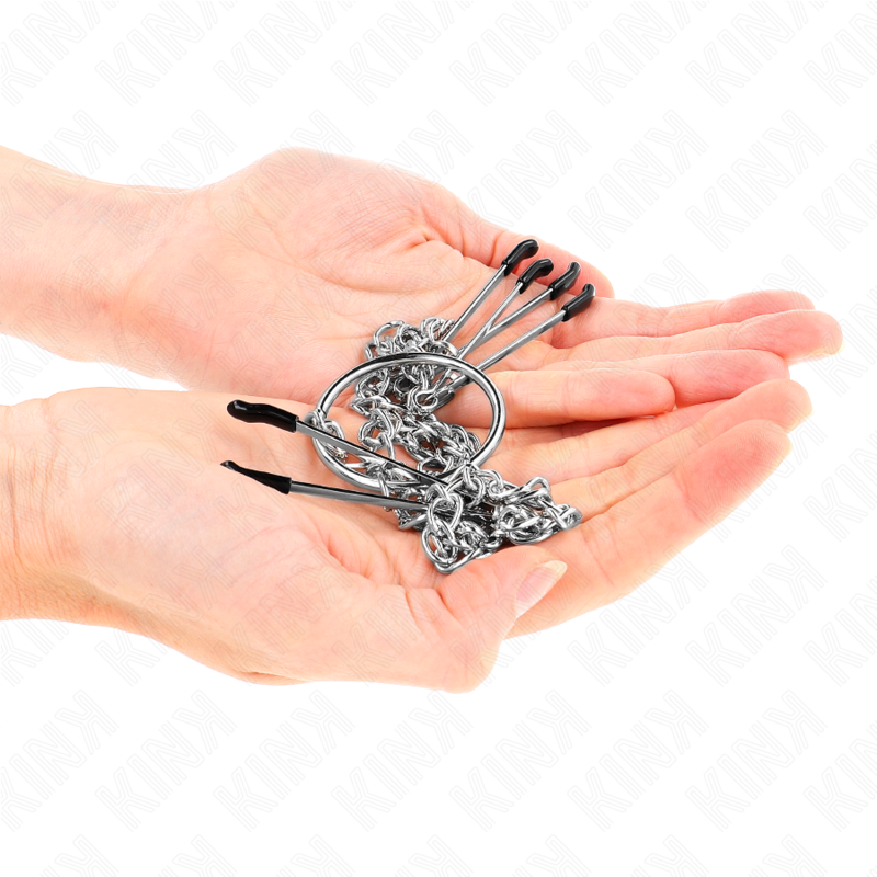 KINK - PINCES TRIPLE À TETONS ET CLITO AVEC CHAÎNE MODÈLE 1