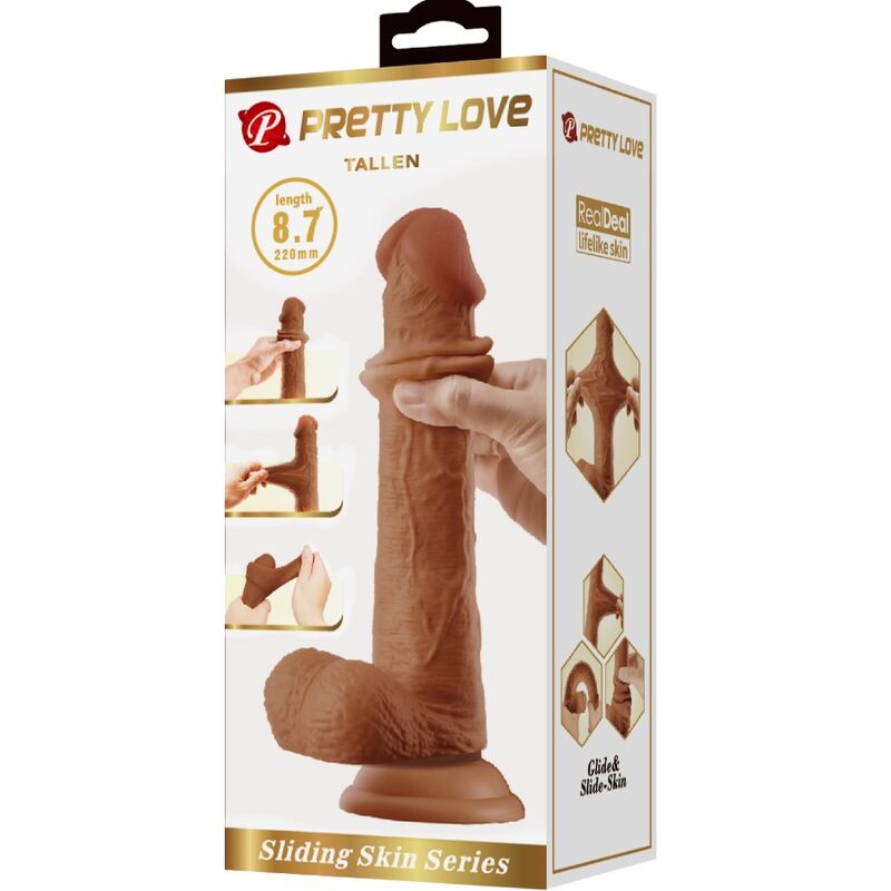 PRETTY LOVE - GRAND GODE VENTOUSE RÉALISTE 22 CM MARRON