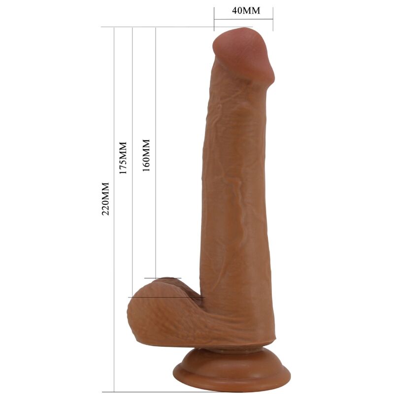 PRETTY LOVE - GRAND GODE VENTOUSE RÉALISTE 22 CM MARRON