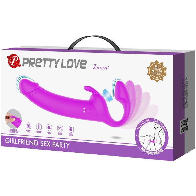 PRETTY LOVE - STRAP-ON PRETTY LOVE VIBRANT RECHARGEABLE EN SILICONE