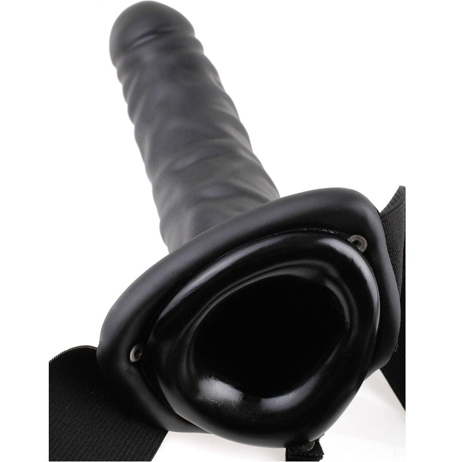 FETISH FANTASY SERIES - STRAP-ON CREUX 19 CM AVEC HARNAIS RÉGLABLE ET MASQUE OFFERT