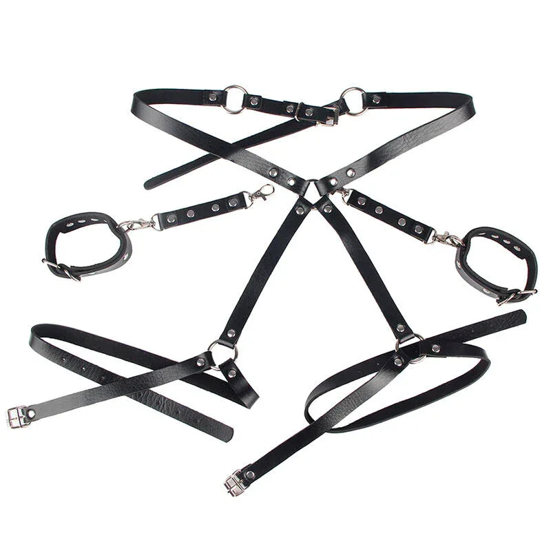 SUBBLIME - 953690 MENOTTES AVEC CEINTURE DE BONDAGE NOIRE TAILLE UNIQUE - Incandessens