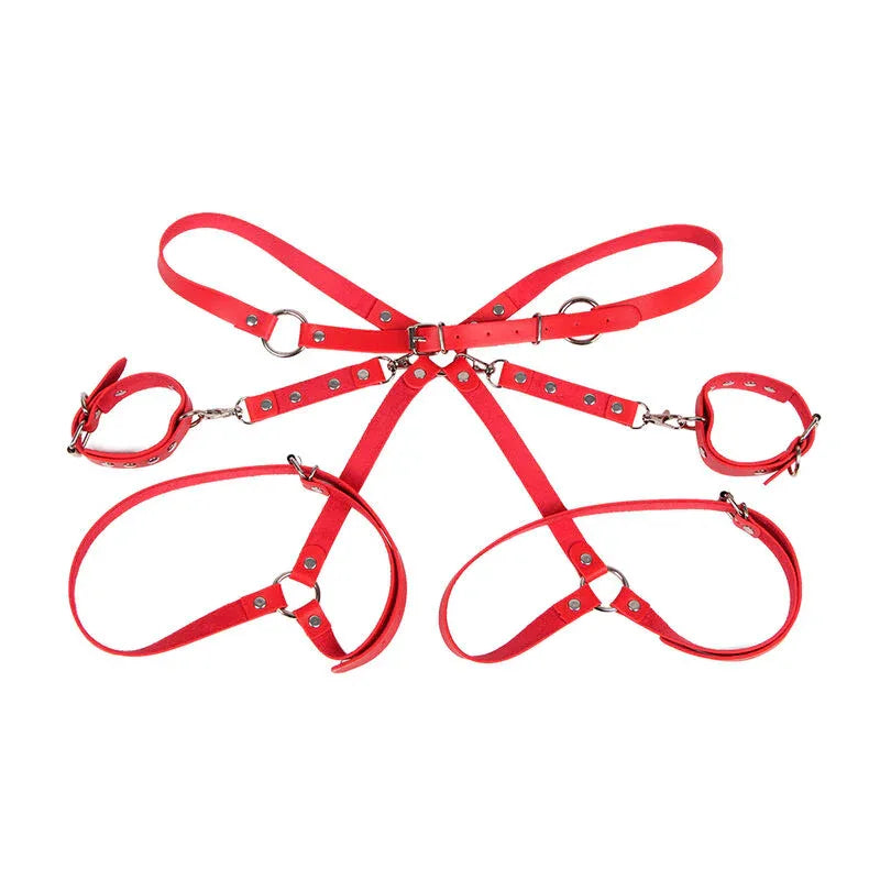 SUBBLIME - 953706 MENOTTES AVEC CEINTURE DE BONDAGE ROUGE TAILLE UNIQUE - Incandessens