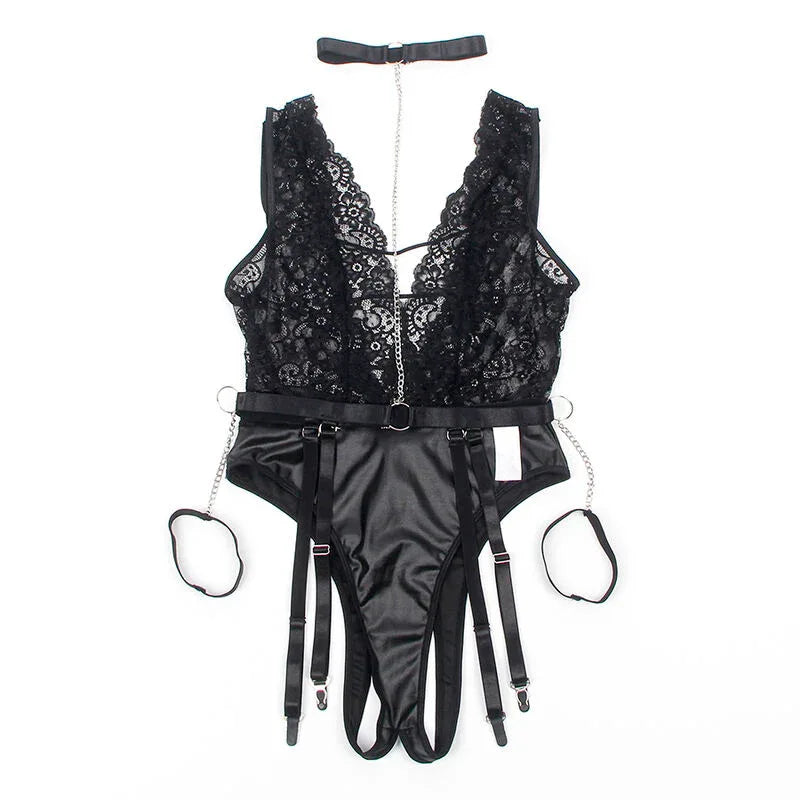 SUBBLIME - 954390 BODY SEXY AVEC PORTE-JARRETELLES NOIR L/XL - Incandessens