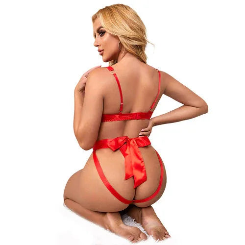 SUBBLIME - 954468 BODY SEXY AJOURÉ AVEC NOEUD ROUGE S/M - Incandessens