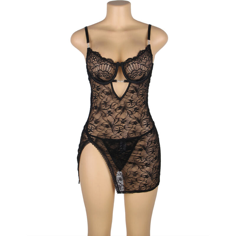 SUBBLIME - 954185 NUISETTE EN DENTELLE À BRETELLES RÉGLABLES NOIRE S/M