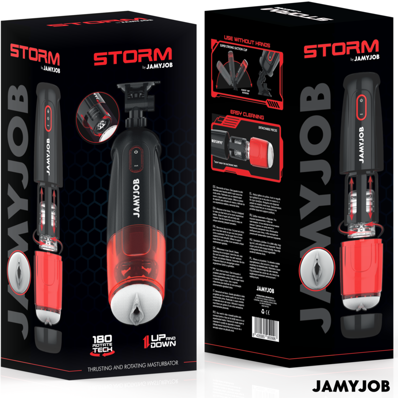 JAMYJOB - MASTURBATEUR AUTOMATIQUE STORM 10 MODES DE ROTATION ET DE POUSSÉE