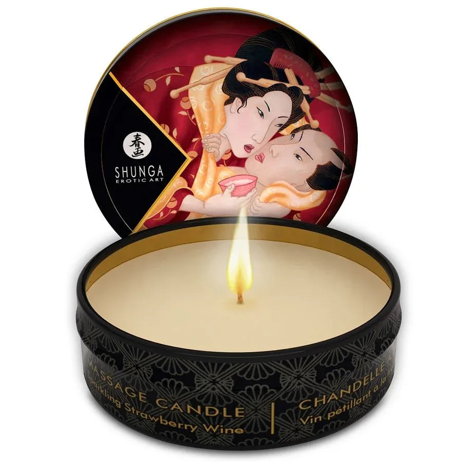 SHUNGA - BOUGIE DE MASSAGE FRAISE ET CAVA 30 ML - Incandessens