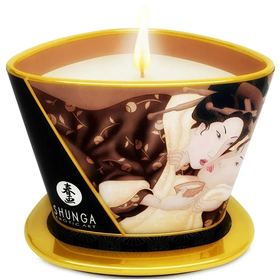 SHUNGA - BOUGIE DE MASSAGE AU CHOCOLAT 170 ML - Incandessens