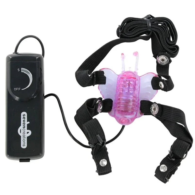 SEVEN CREATIONS - HARNAIS STIMULATEUR PAPILLON AVEC VIBRATION - Incandessens