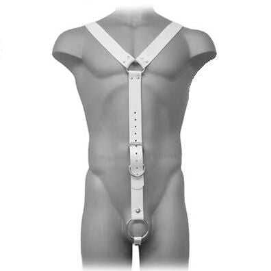 LEATHER BODY - HARNAIS CUIR HOMME BLANC