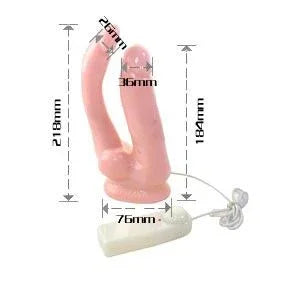 BAILE - GODE DOUBLE PÉNÉTRATION RÉALISTE LATEX VIBRATION RÉGLABLE COMMANDE INTÉGRÉE