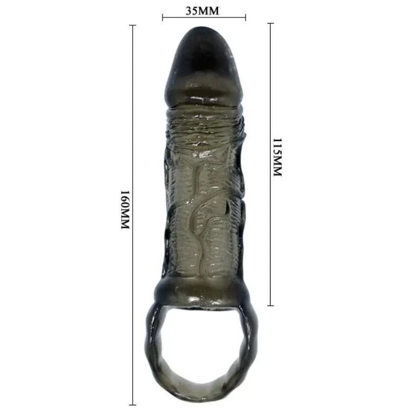 BAILE - GAINE DEXTENSION DE PÉNIS AVEC SANGLE POUR TESTICULES 11.5 CM - Incandessens