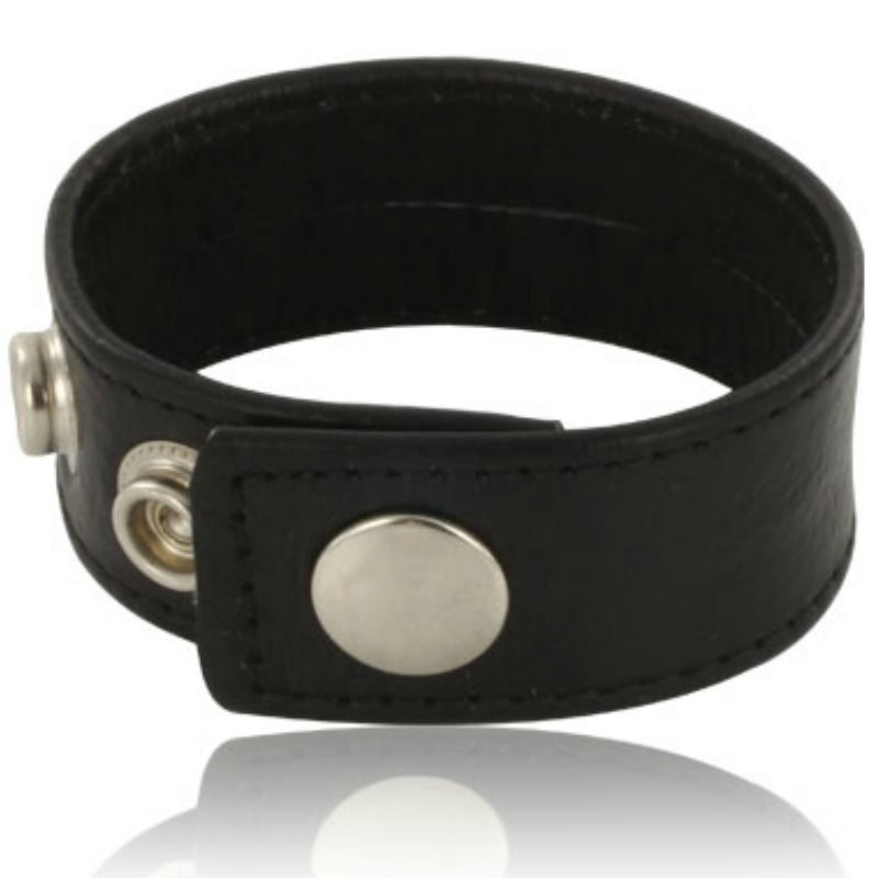 LEATHER BODY - COCKRING SANGLE RÉGLABLE EN CUIR NOIR