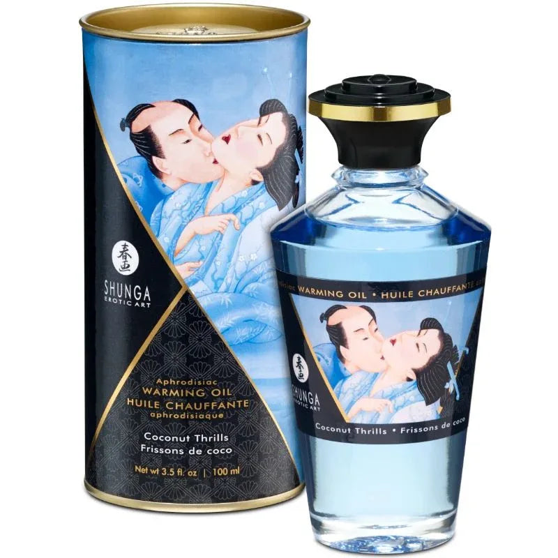 SHUNGA - HUILE DE MASSAGE EFFET CHALEUR SAVEUR COCO 100 ML - Incandessens