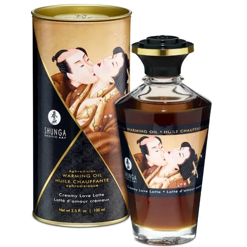 SHUNGA - HUILE DE MASSAGE À EFFET CHALEUR SAVEUR CREAMY LOVE LATTE 100 ML - Incandessens