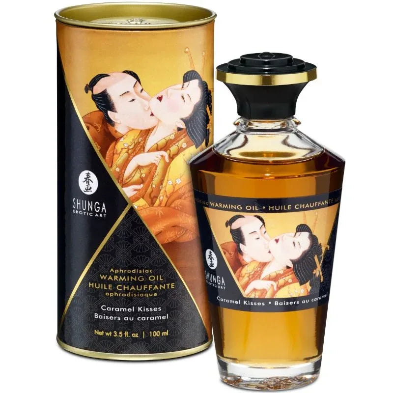 SHUNGA - HUILE DE MASSAGE À EFFET CHALEUR SAVEUR CARAMEL 100 ML - Incandessens