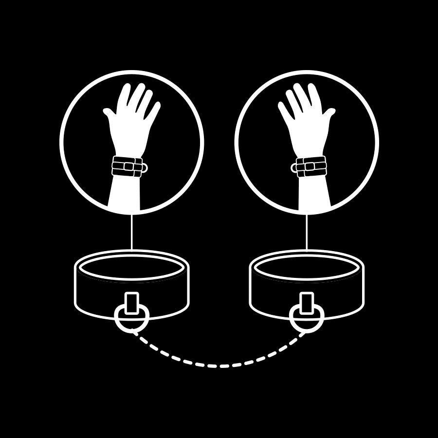 FETISH SUBMISSIVE - MENOTTES EN CUIR VÉGÉTALIEN AVEC DOUBLURE EN NEOPRÈNE
