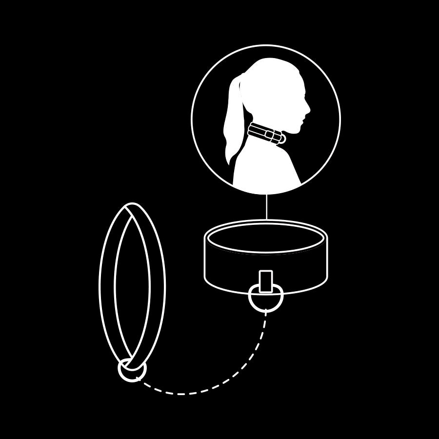 FETISH SUBMISSIVE - COLLIER CHAÎNE DOUBLURE EN NEOPRÈNE