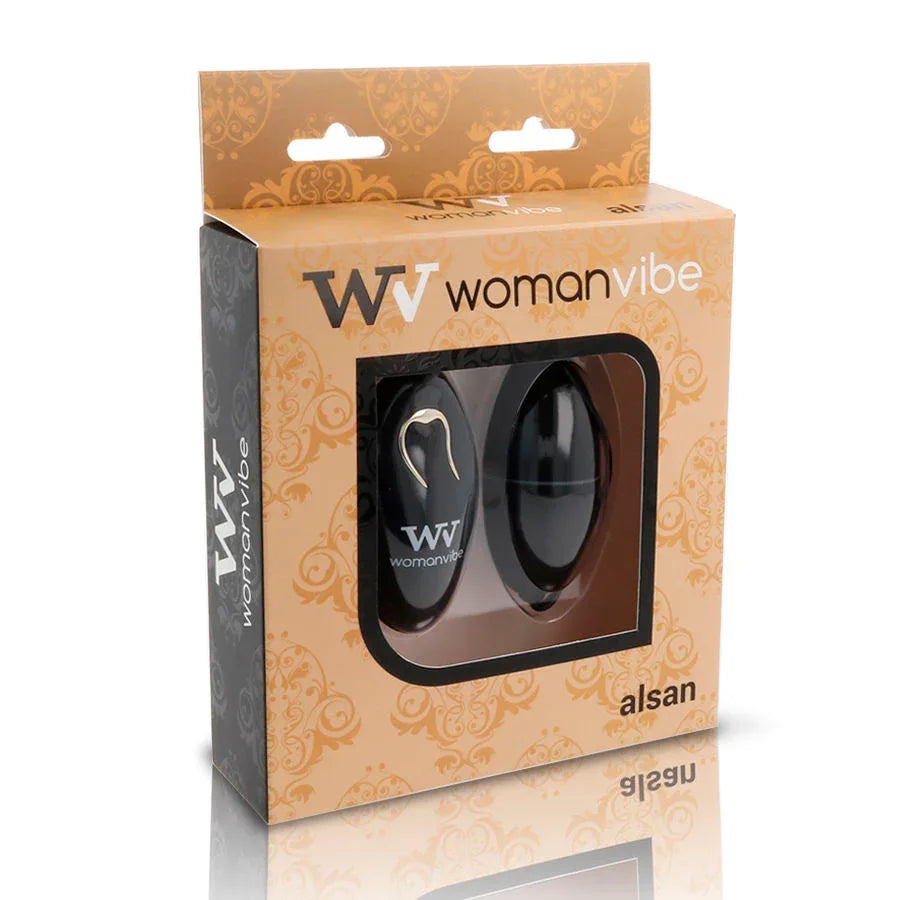 WOMANVIBE - ALSAN EGG TELECOMMANDE NOIR SILICONE NOIR - Incandessens