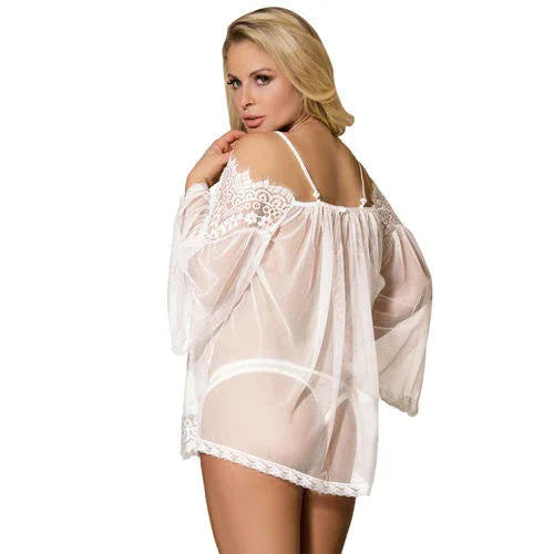 SUBBLIME - NUISETTE BLANCHE TRANSPARENTE MANCHES ÉVASÉES S/M - Incandessens