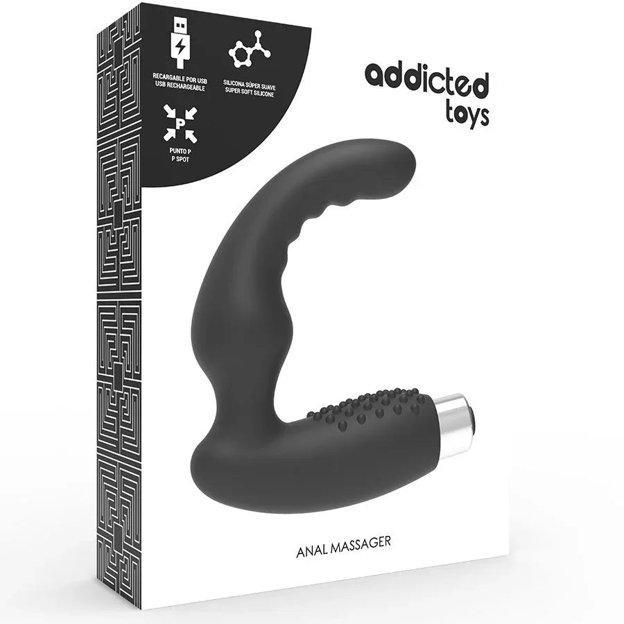 ADDICTED TOYS - VIBRATEUR PROSTATIQUE RECHARGEABLE MODÈLE 2 - NOIR - Incandessens