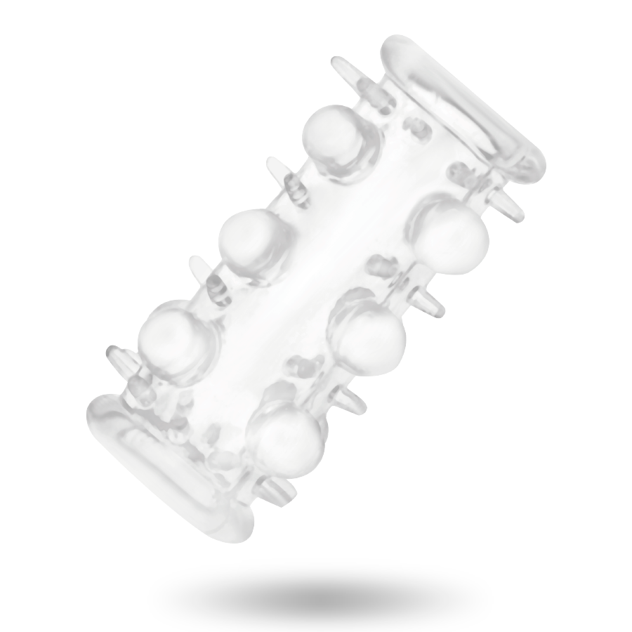 ADDICTED TOYS - MANCHON PÉNIEN TEXTURÉ TRANSPARENT - TAILLE UNIVERSELLE