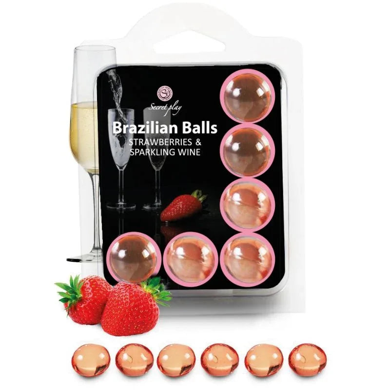 SECRETPLAY - SET 6 BOULES BRÉSILIENNES FRAISES AU CAVA - Incandessens