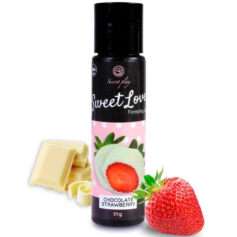 SECRETPLAY - GEL SWEET LOVE FRAISE ET CHOCOLAT BLANC 60 ML - Incandessens
