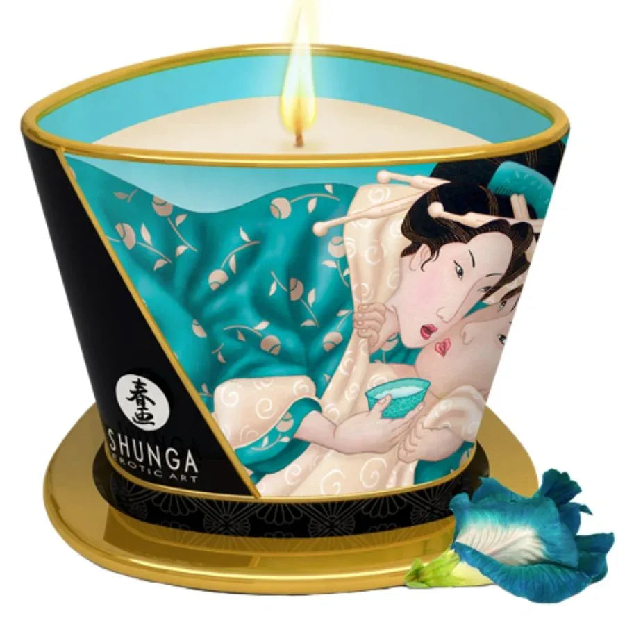 SHUNGA - BOUGIE DE MASSAGE FLEURS DES ÎLES 170 ML - Incandessens