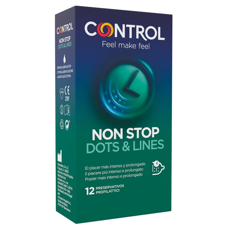 CONTROL - NON STOP DOTS AND LINES CONDOMS 12 UNITS