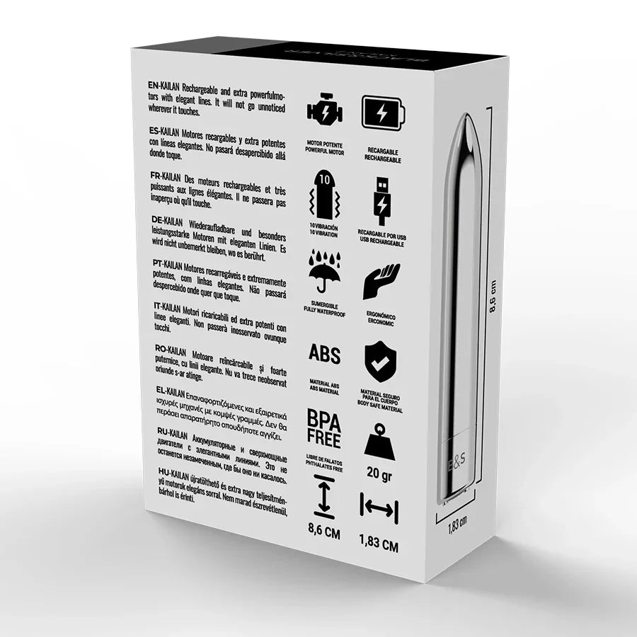 BLACK&SILVER - BALLE MAGNÉTIQUE VIBRANTE KAILAN 2 ARGENT - Incandessens