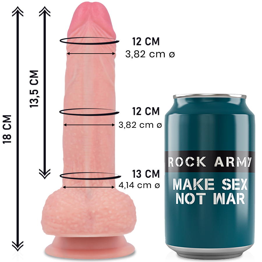 ROCKARMY - GODE EN SILICONE LIQUIDE PREMIUM MUSTANG RÉALISTE 18 CM -O- 4.14 CM