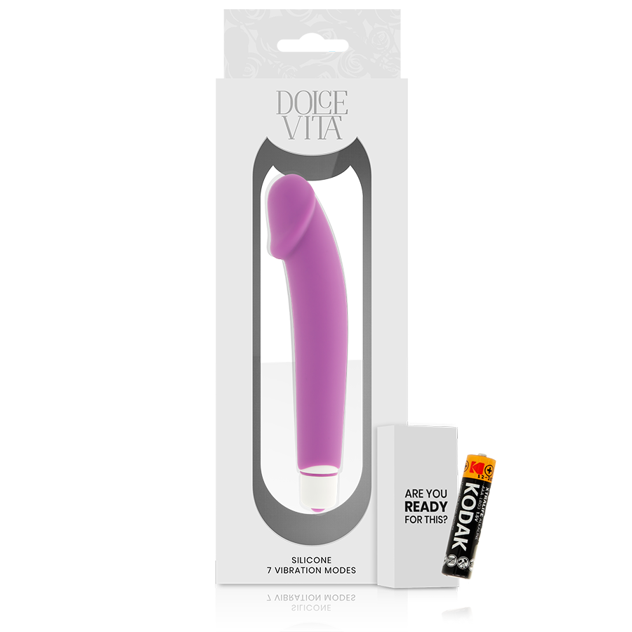 DOLCE VITA - VIBRATEUR RÉALISTE VIOLET SILICONE 7 MODES WATERPROOF 158MM