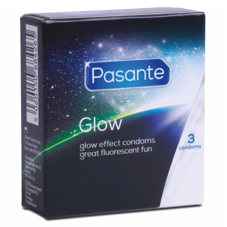 PASANTE - PRESERVATIF FLUORESCENT GLOW IN THE DARK 3 UNITÉS