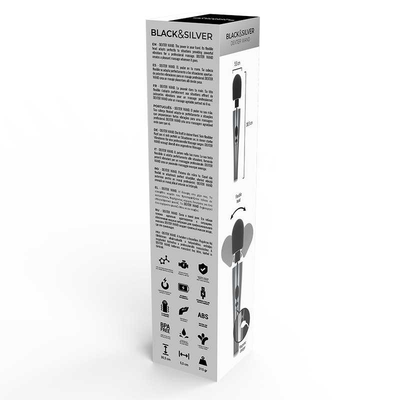 BLACK&SILVER - VIBROMASSEUR WAND DEXTER